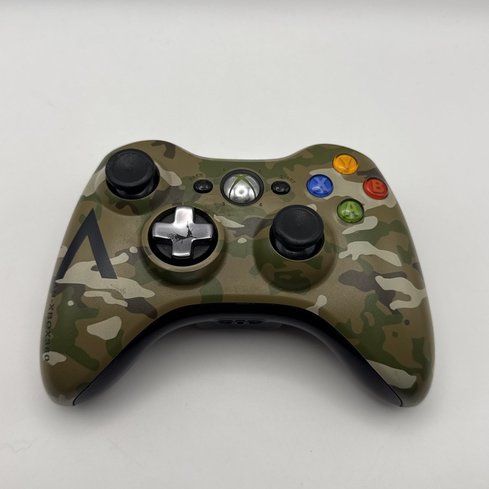 Microsoft Xbox 360 Special Edition Green Camo Wireless Controller TESTED